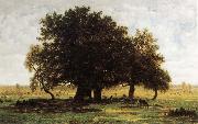 Theodore Rousseau Oak Trees near Apremont oil painting artist